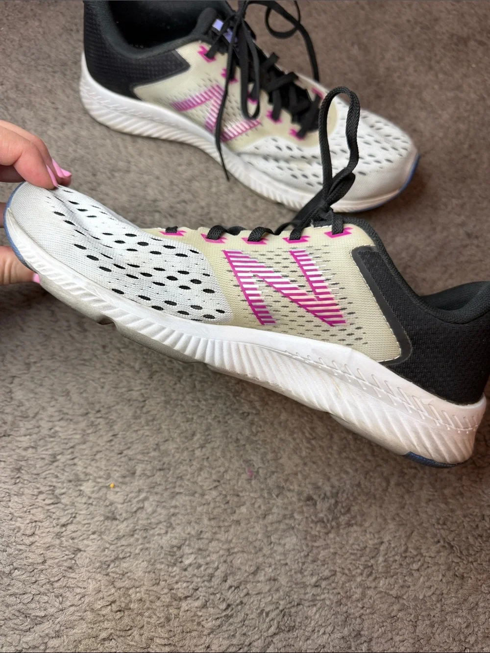 New Balance Women's Athletic Sneakers in Beige, Pink and Black